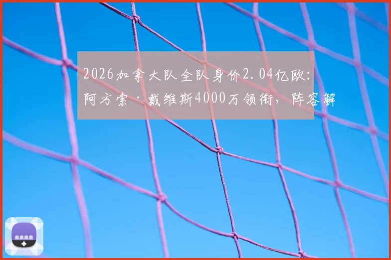 2026加拿大队全队身价2.04亿欧：阿方索·戴维斯4000万领衔，阵容解析与世界排名探讨